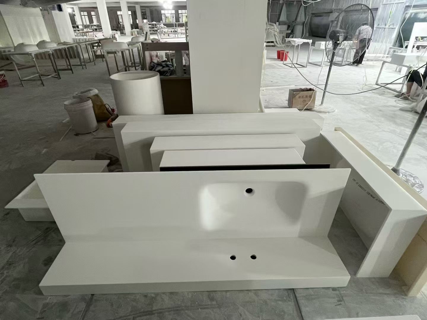 QINGDA solid surface sink factory workshop