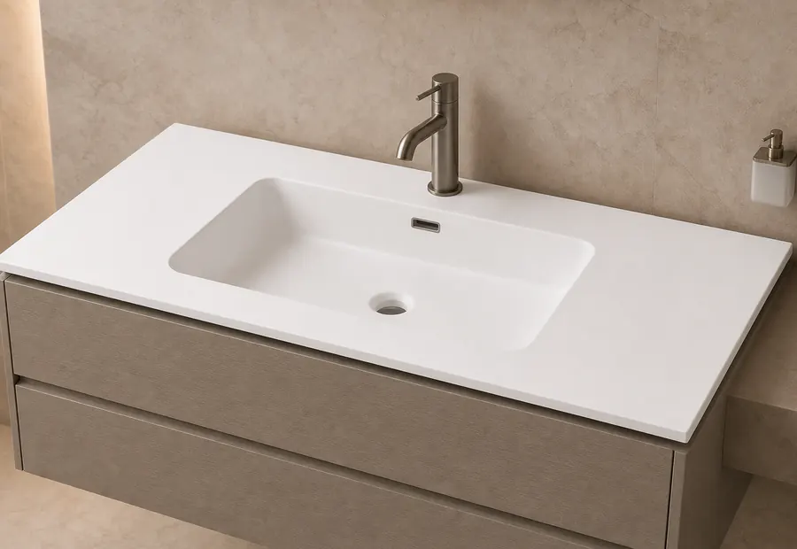 Corian sink vanity basin scene