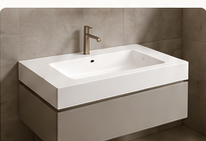Integrated vanity basins