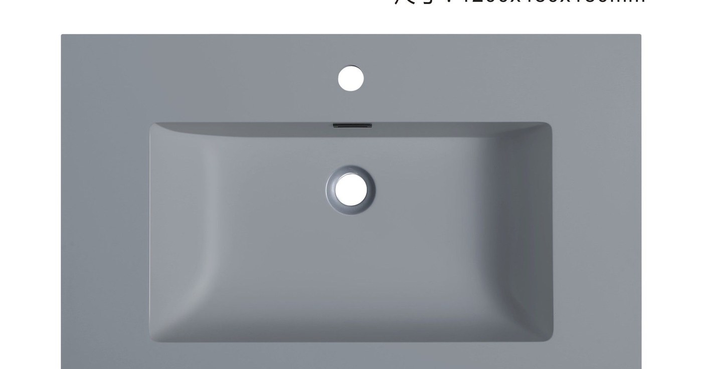 1902 Grey Compact Rectangular Solid Surface Undermount Basin