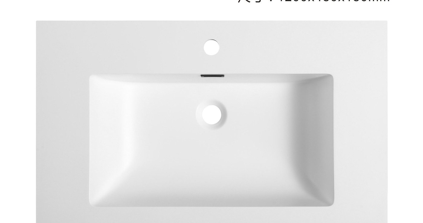 1902 White Compact Rectangular Solid Surface Undermount Basin