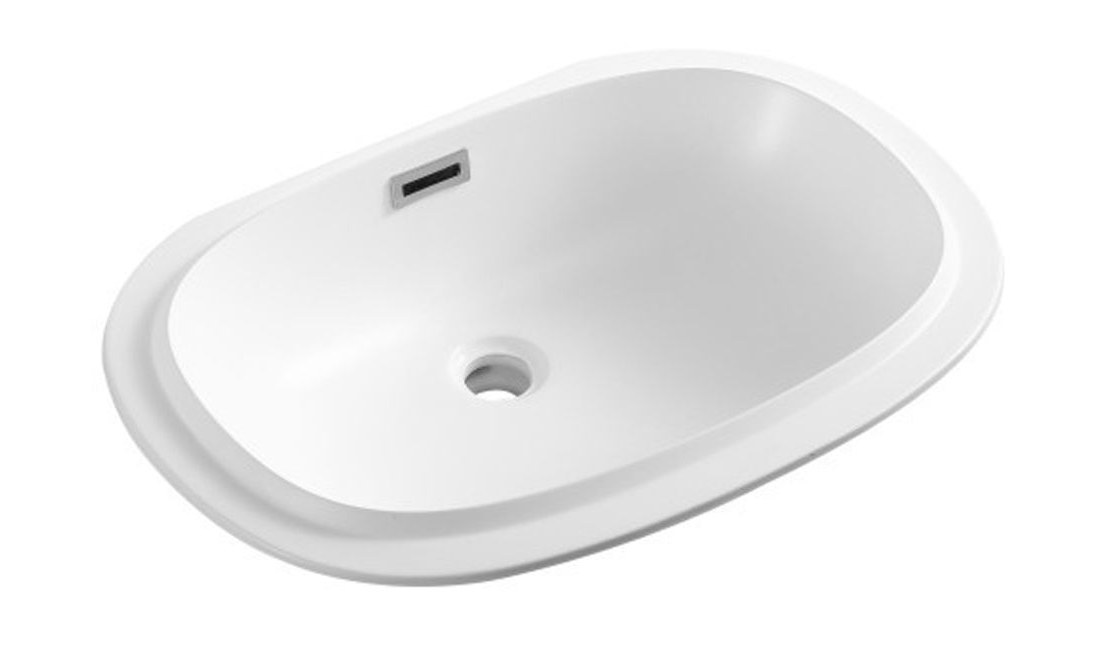 1906 White Rectangular Solid Surface Custom Basin