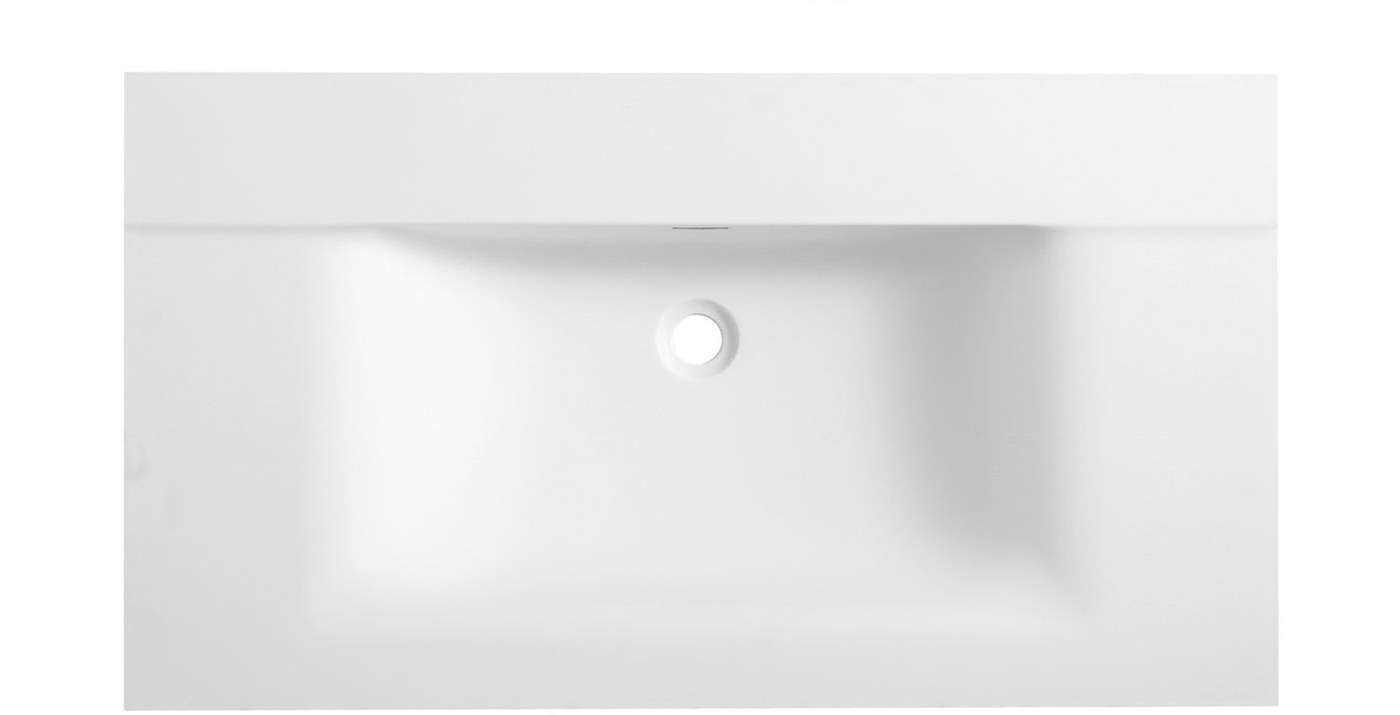 2201 White Rectangular Solid Surface Integrated Vanity Basin