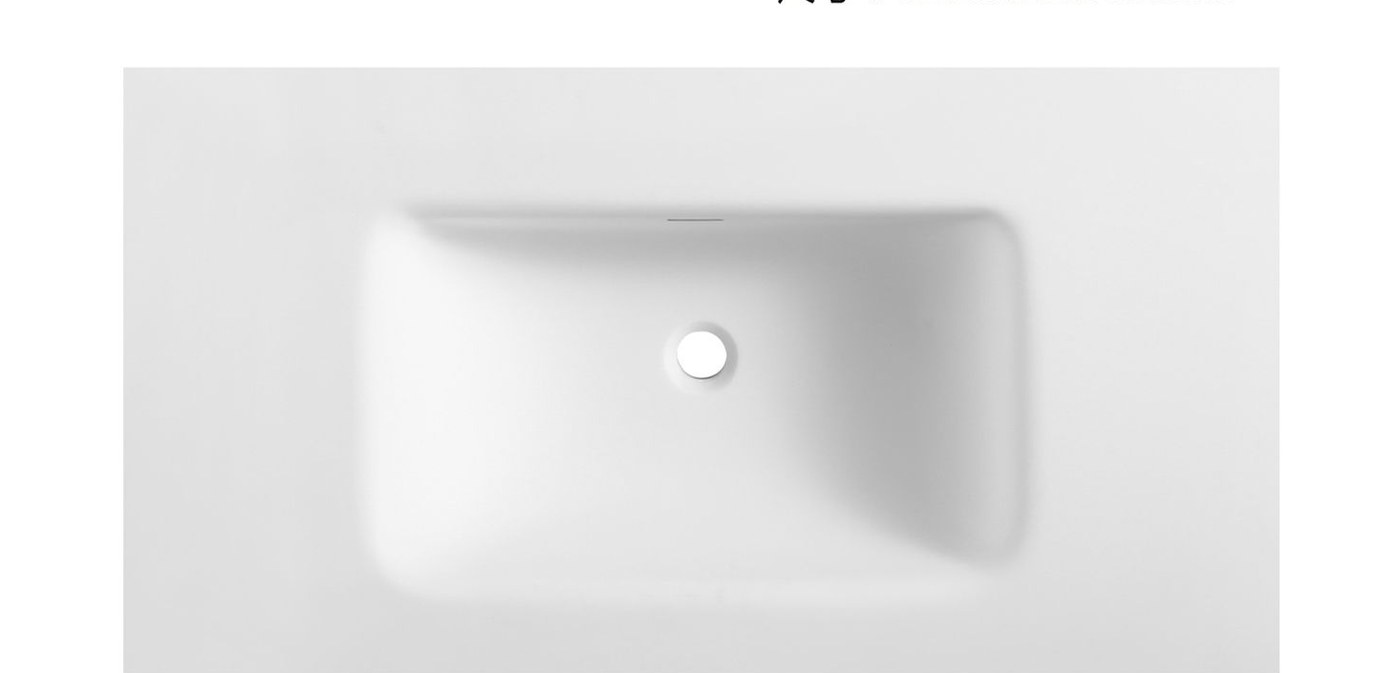 2203 White Rectangular Solid Surface Integrated Vanity Basin