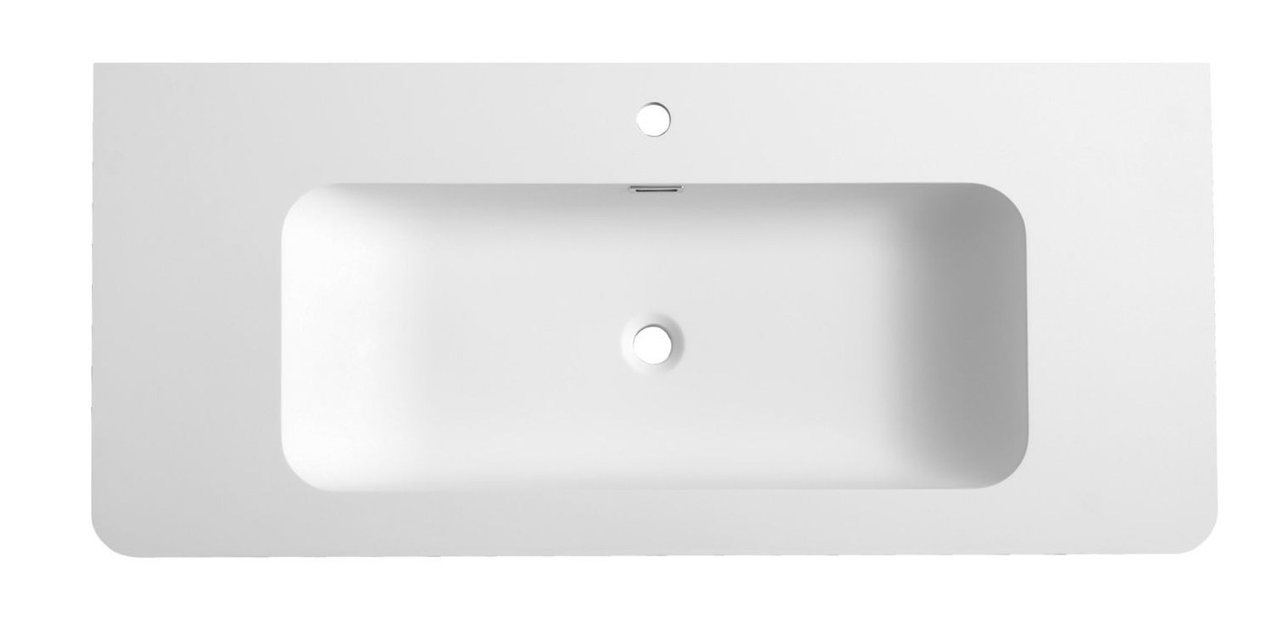 2305 White Rectangular Solid Surface Integrated Vanity Basin