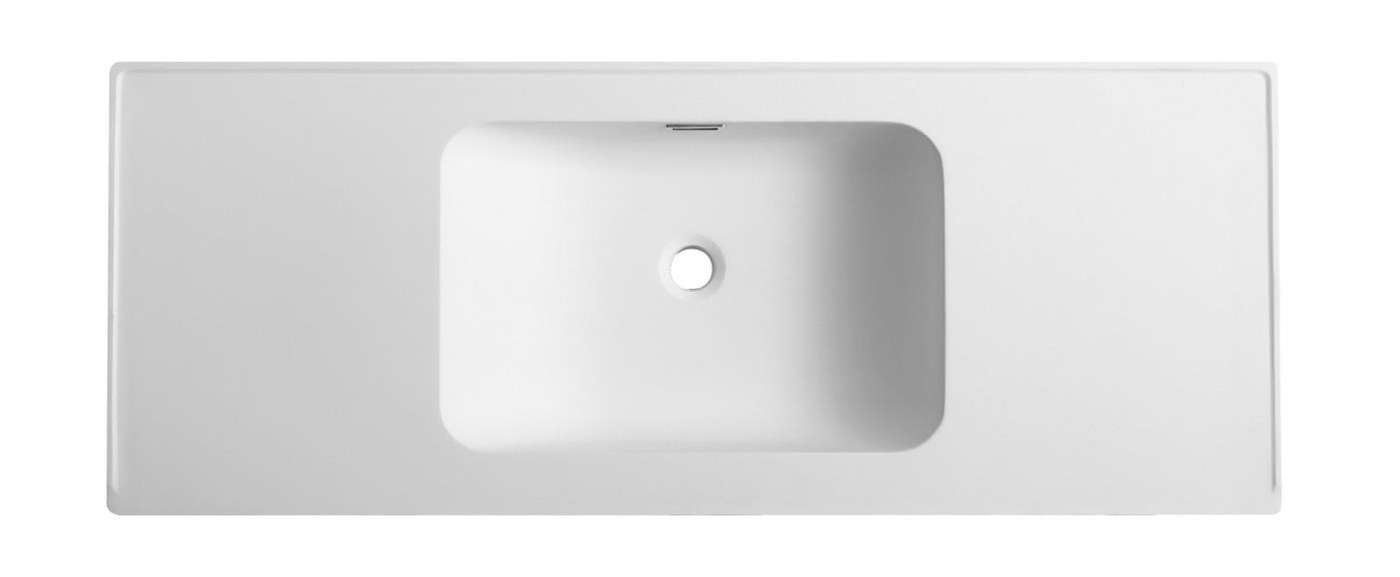 2306 White Rectangular Solid Surface Integrated Vanity Basin