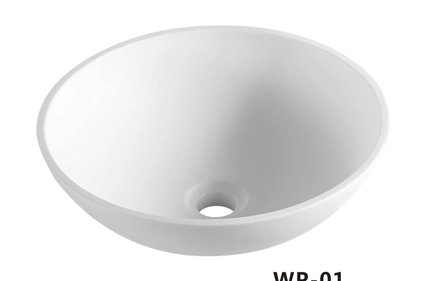 WP-01 White Rectangular Solid Surface Countertop Basin